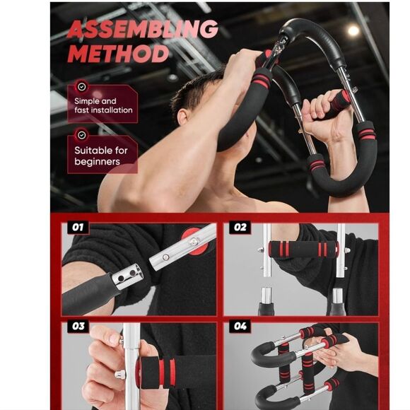 🆕🏋🏽‍♀️Saker Twister Arm Trainer - Blk/Red, 70 - 110 lbs - Picture 7 of 9